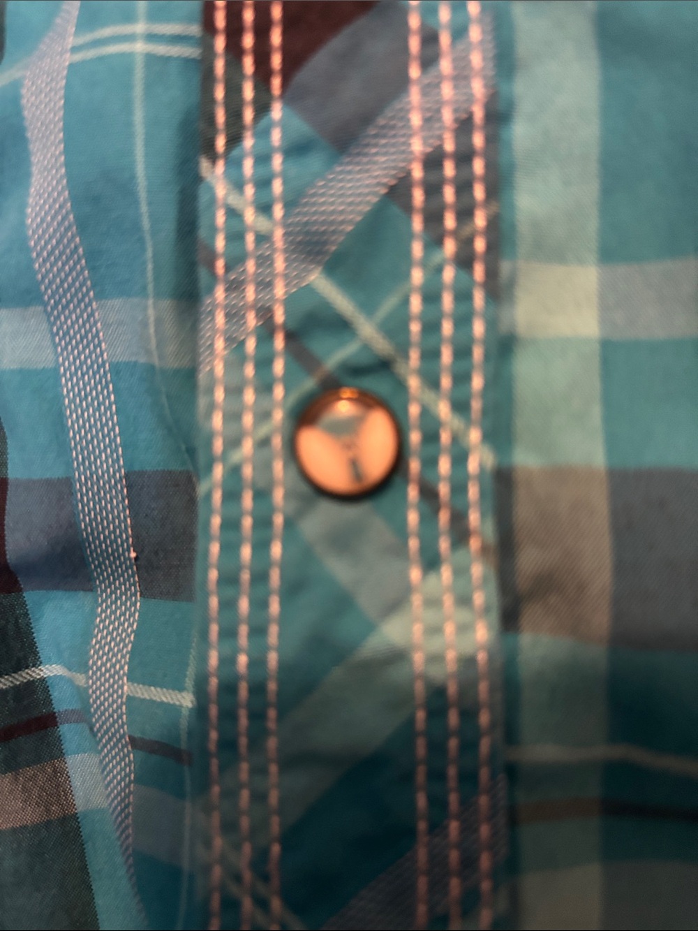 BKE Men's Teal Plaid Button-Up Shirt Size XL Tailored Fit Snap Buttons - Picture 4 of 6